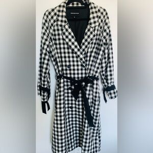 Who What Wear Monochrome Checkered Coat